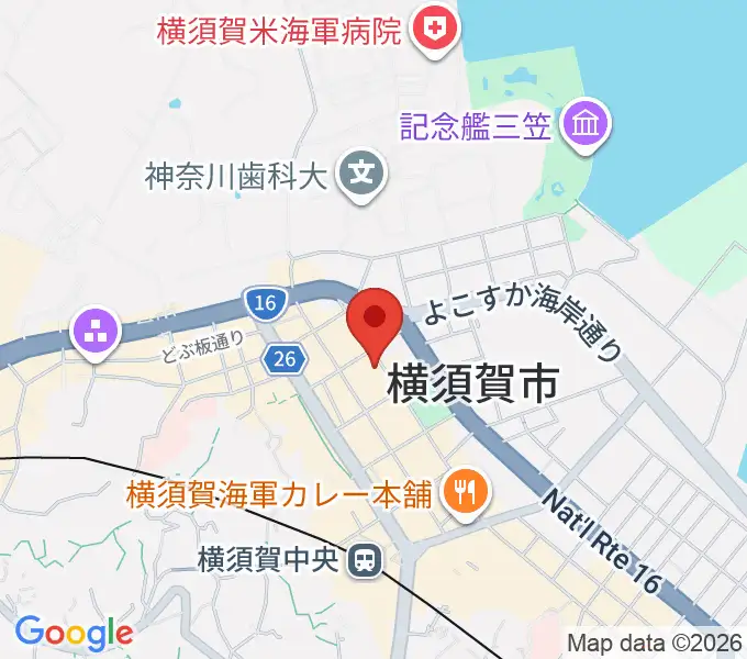 オクターヴ 横須賀中央センターの地図
