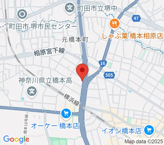 牛久保ピアノの地図