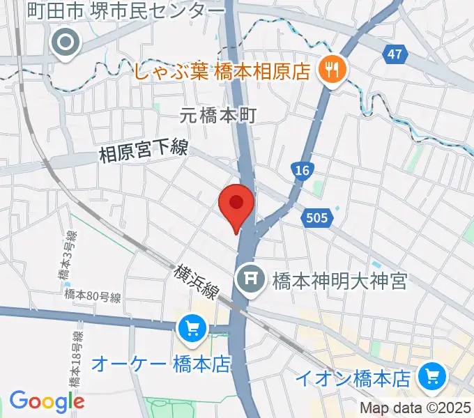 牛久保ピアノの地図