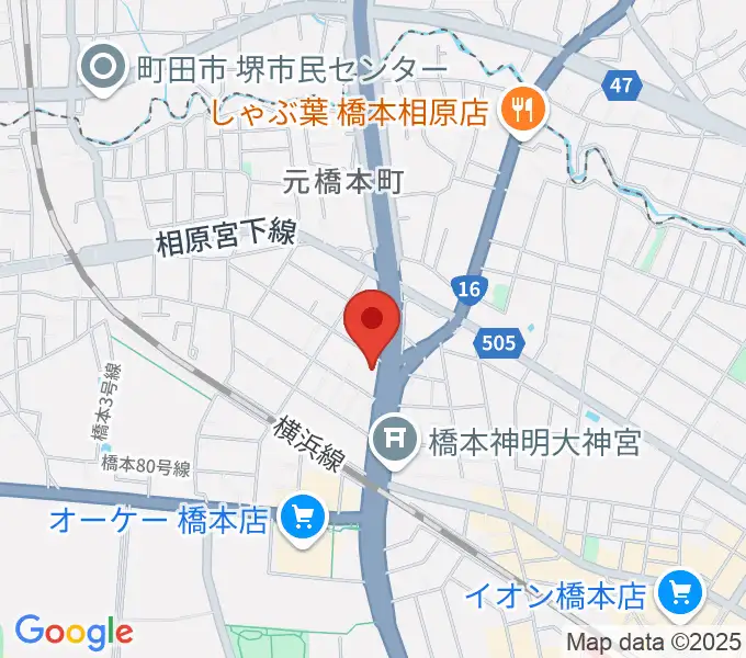 牛久保ピアノの地図