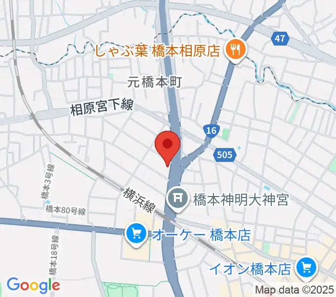牛久保ピアノの地図