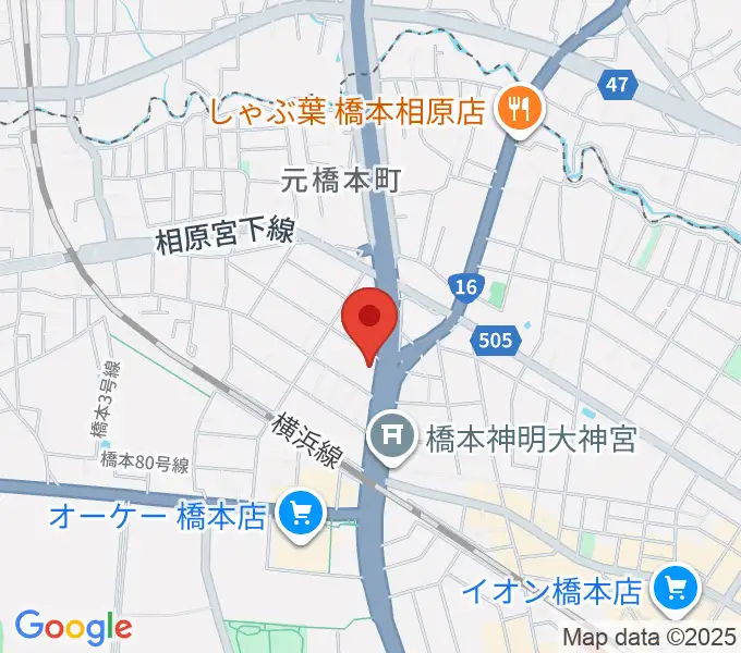 牛久保ピアノの地図