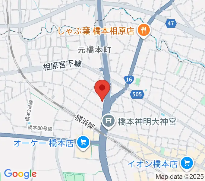 牛久保ピアノの地図