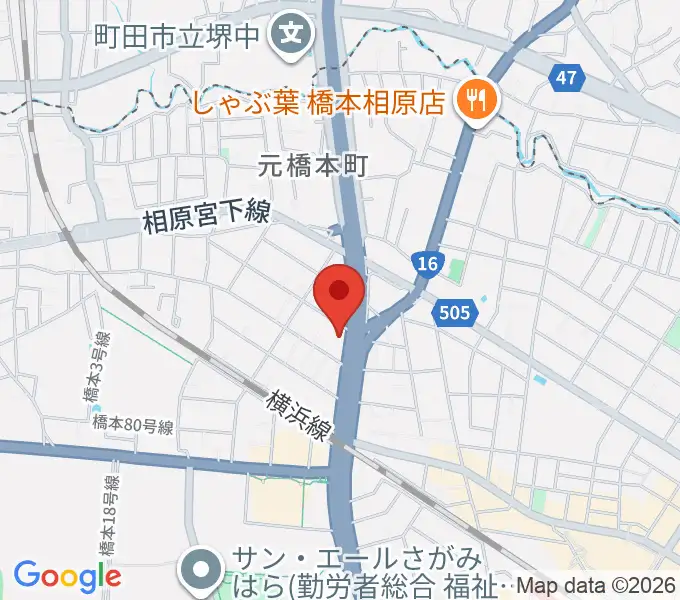 牛久保ピアノの地図