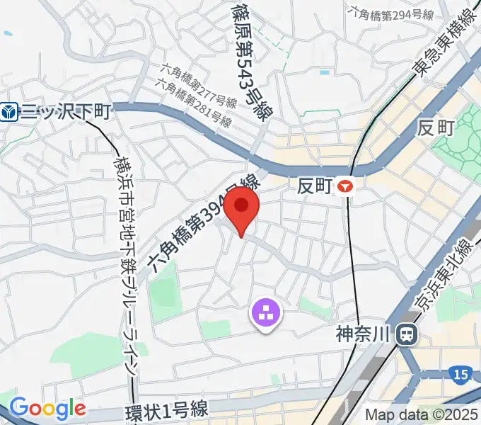 横浜ピアノ調律学院の地図