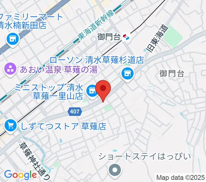 もちづき楽器 静岡草薙店の地図