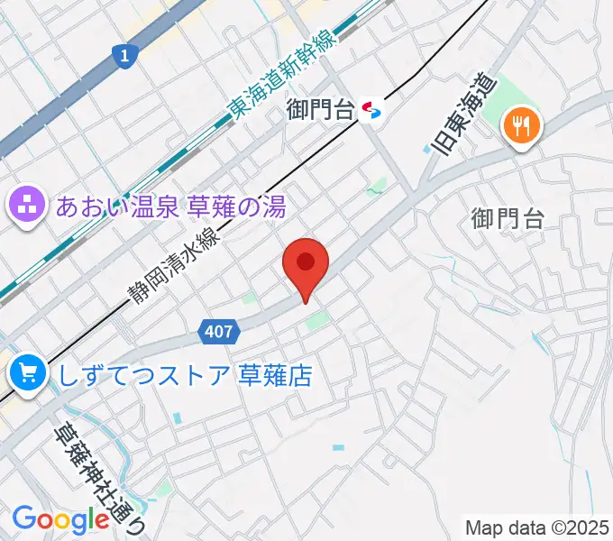 もちづき楽器 静岡草薙店の地図