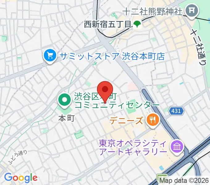 中川ピアノ教室 渋谷校の地図