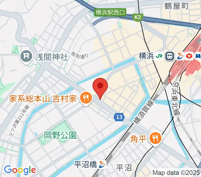 横浜ギタースクールの地図
