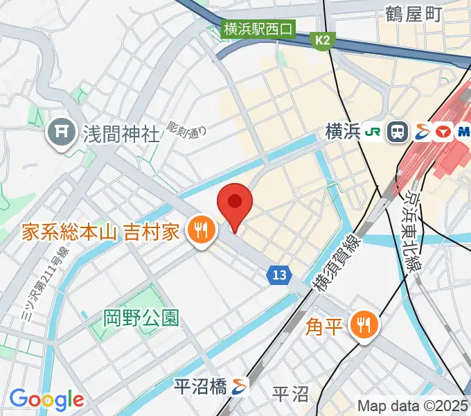 横浜ギタースクールの地図