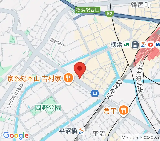 横浜ギタースクールの地図