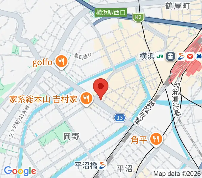 横浜ギタースクールの地図