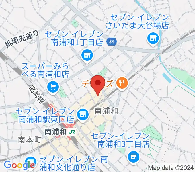 八木音楽教室の地図