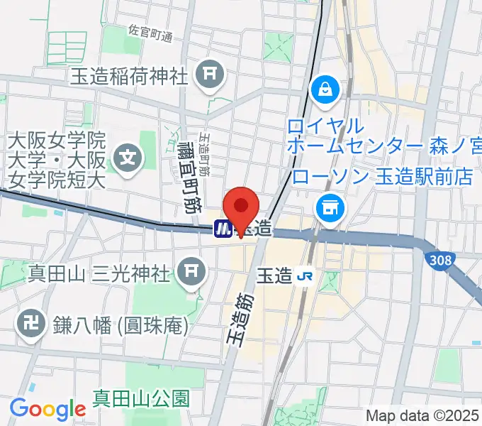 玉造音楽教室の地図