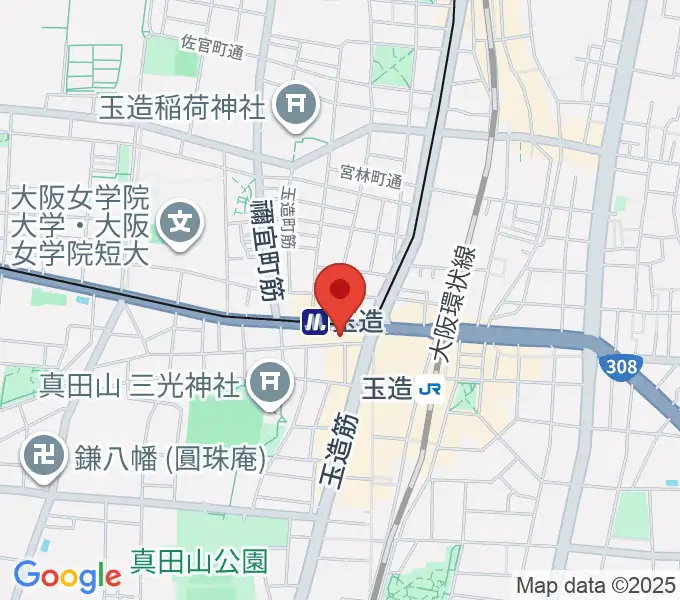 玉造音楽教室の地図