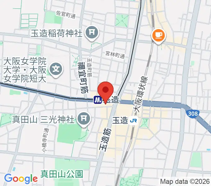 玉造音楽教室の地図