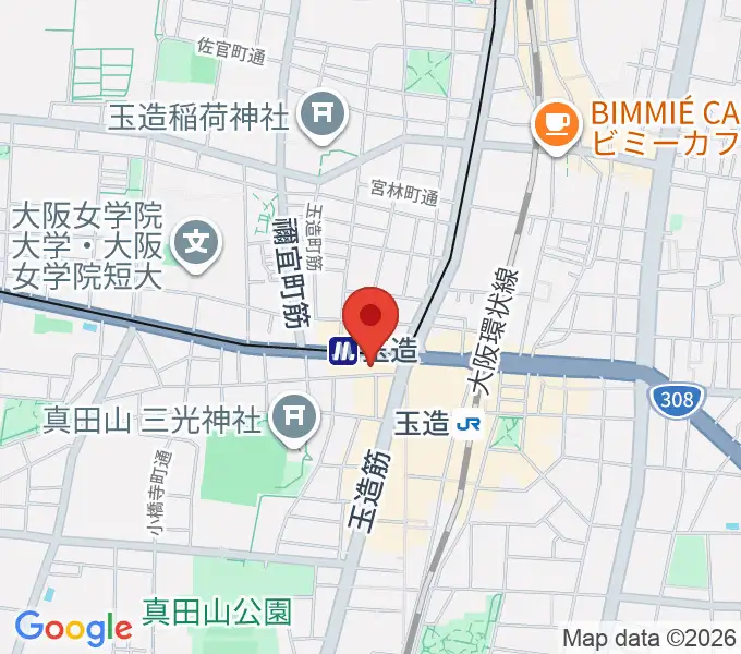 玉造音楽教室の地図