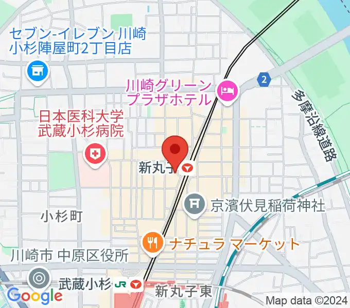 ルナハープ教室の地図