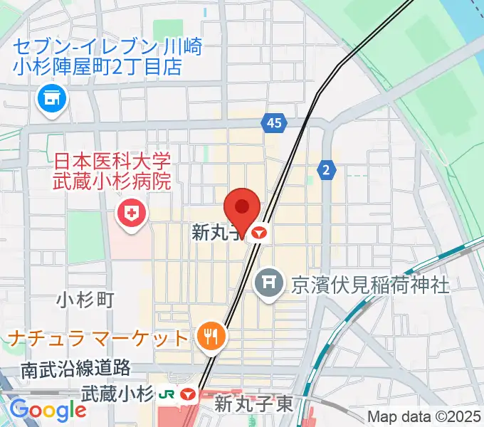 ルナハープ教室の地図