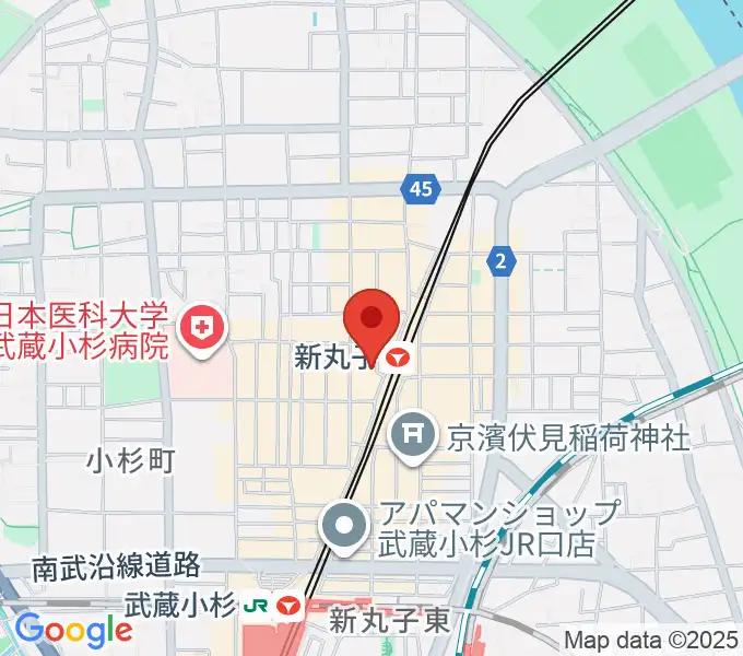 ルナハープ教室の地図
