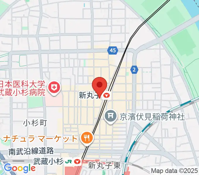 ルナハープ教室の地図