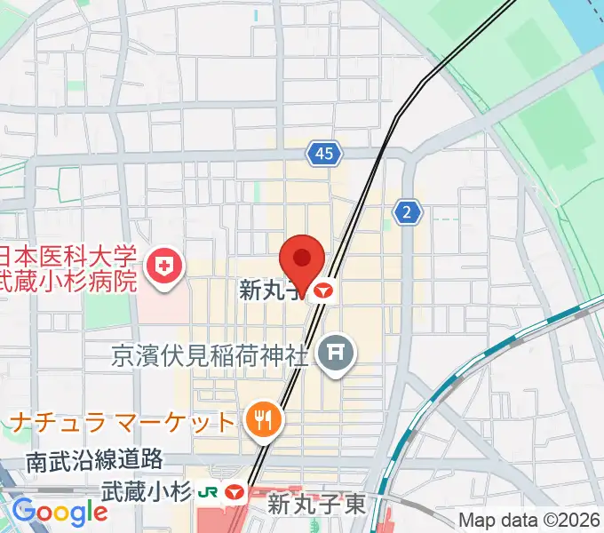 ルナハープ教室の地図