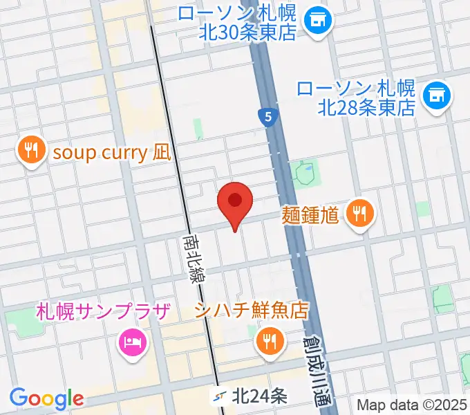 さっぽろミュージカルスタジオの地図