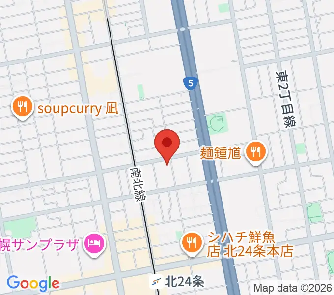さっぽろミュージカルスタジオの地図