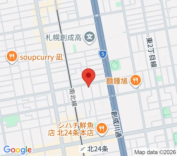 さっぽろミュージカルスタジオの地図