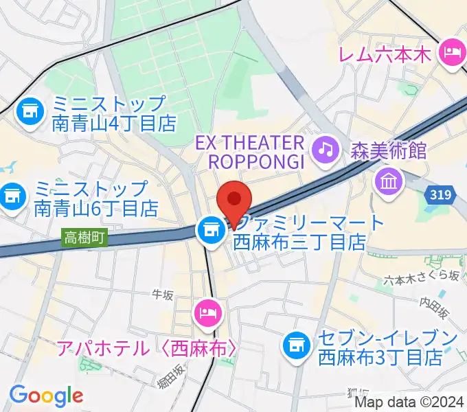 千藤三味線学院の地図