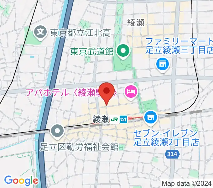 スタジオレッド綾瀬店の地図