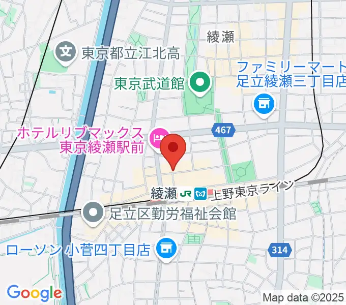 スタジオレッド綾瀬店の地図