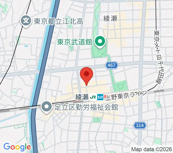 スタジオレッド綾瀬店の地図