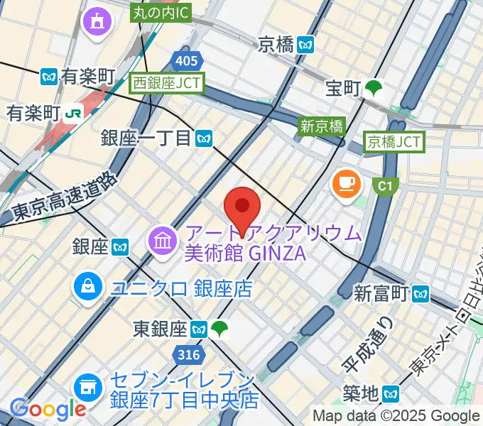 サウンドスタジオノア 銀座店の地図
