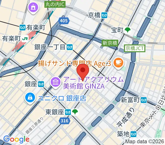 サウンドスタジオノア 銀座店の地図