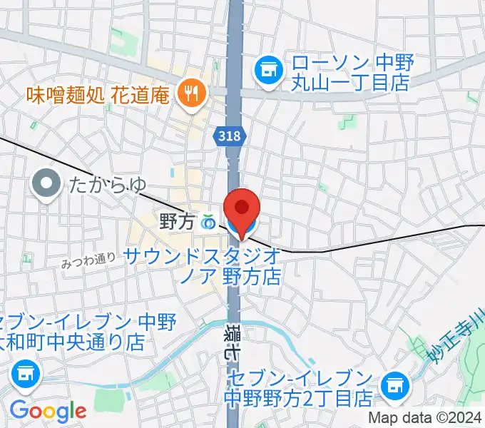 サウンドスタジオノア 野方店の地図