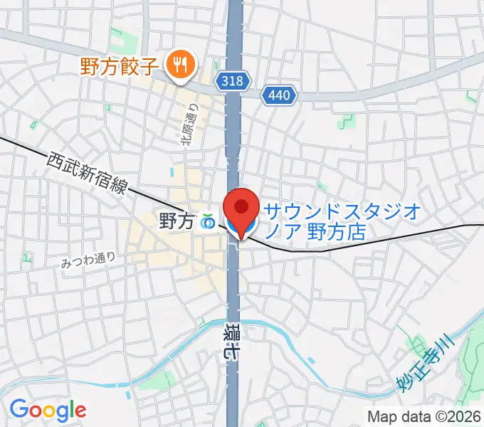 サウンドスタジオノア 野方店の地図