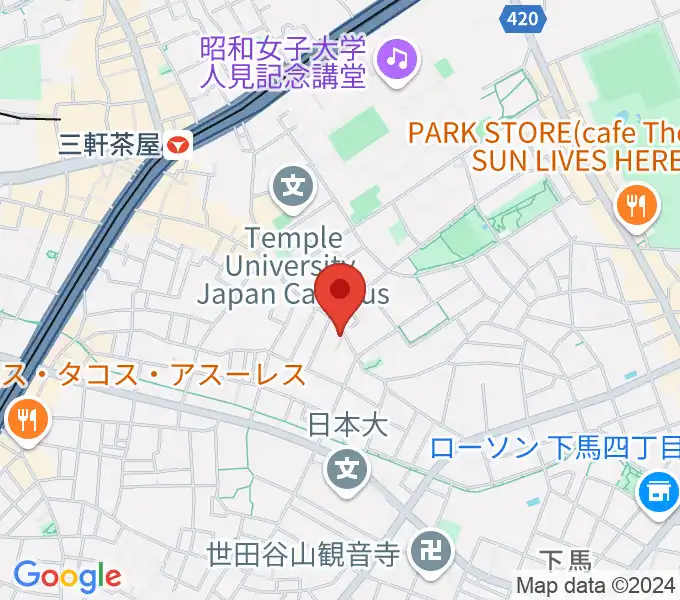 サウンドスタジオノア 三軒茶屋店の地図