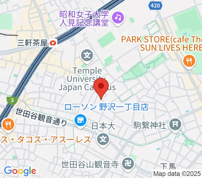 サウンドスタジオノア 三軒茶屋店の地図