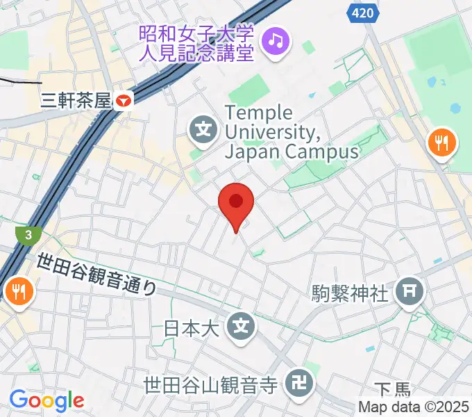 サウンドスタジオノア 三軒茶屋店の地図