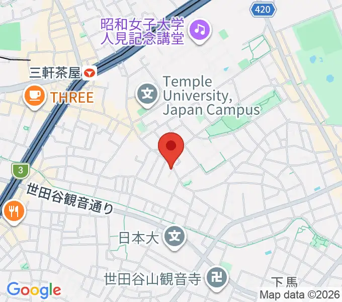 サウンドスタジオノア 三軒茶屋店の地図