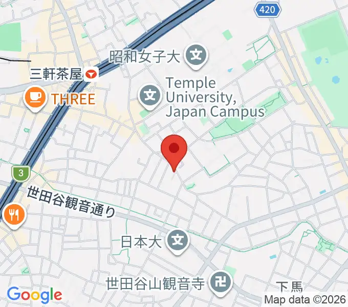サウンドスタジオノア 三軒茶屋店の地図
