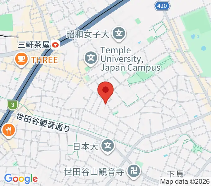 サウンドスタジオノア 三軒茶屋店の地図