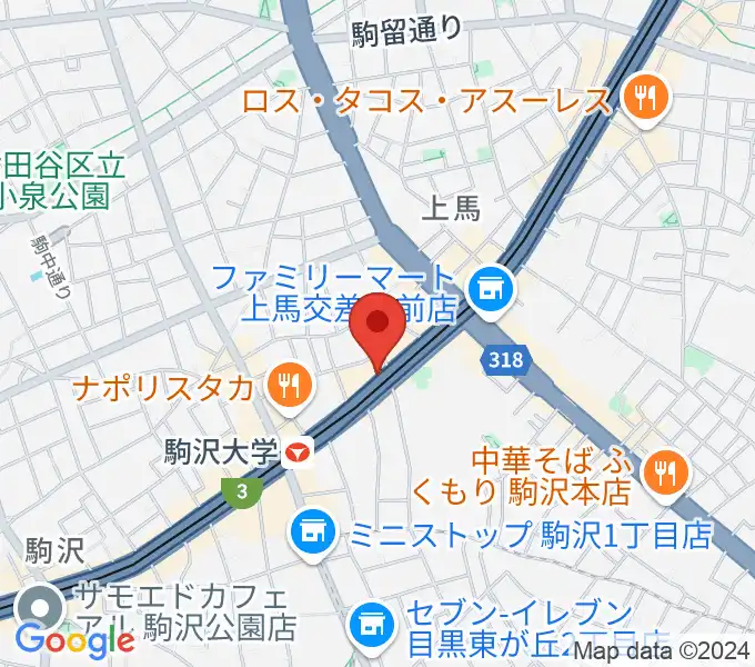 サウンドスタジオノア駒沢店の地図