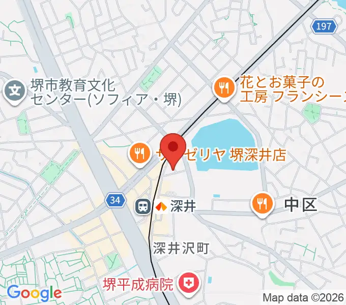 コタニピアノ工房の地図