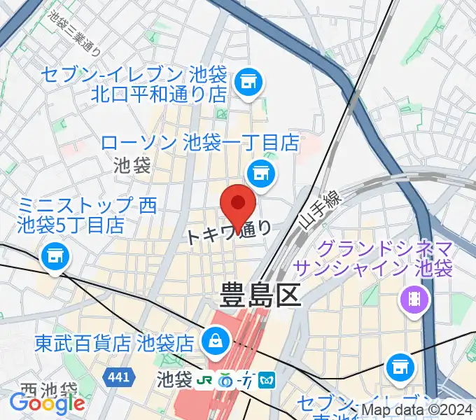 ゲートウェイスタジオ池袋北口店の地図