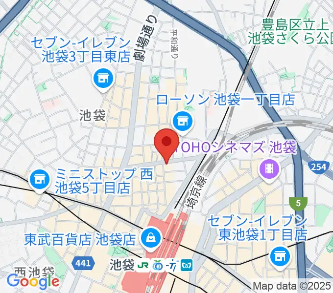 ゲートウェイスタジオ池袋北口店の地図