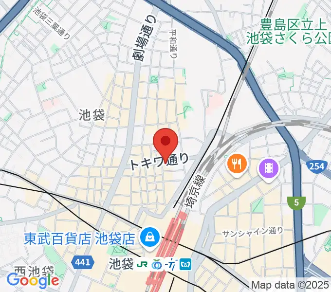 ゲートウェイスタジオ池袋北口店の地図