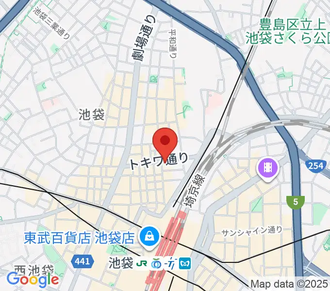 ゲートウェイスタジオ池袋北口店の地図