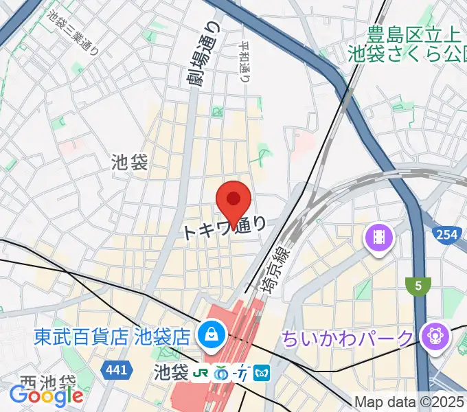 ゲートウェイスタジオ池袋北口店の地図